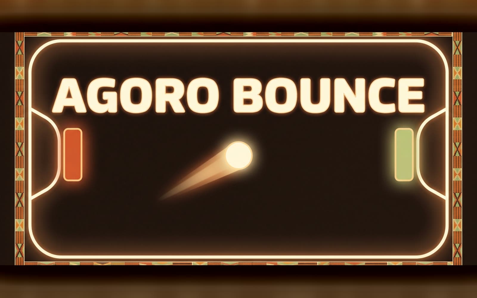 Agoro Bounce: a ball bouncing off a patterned bar under a full moon