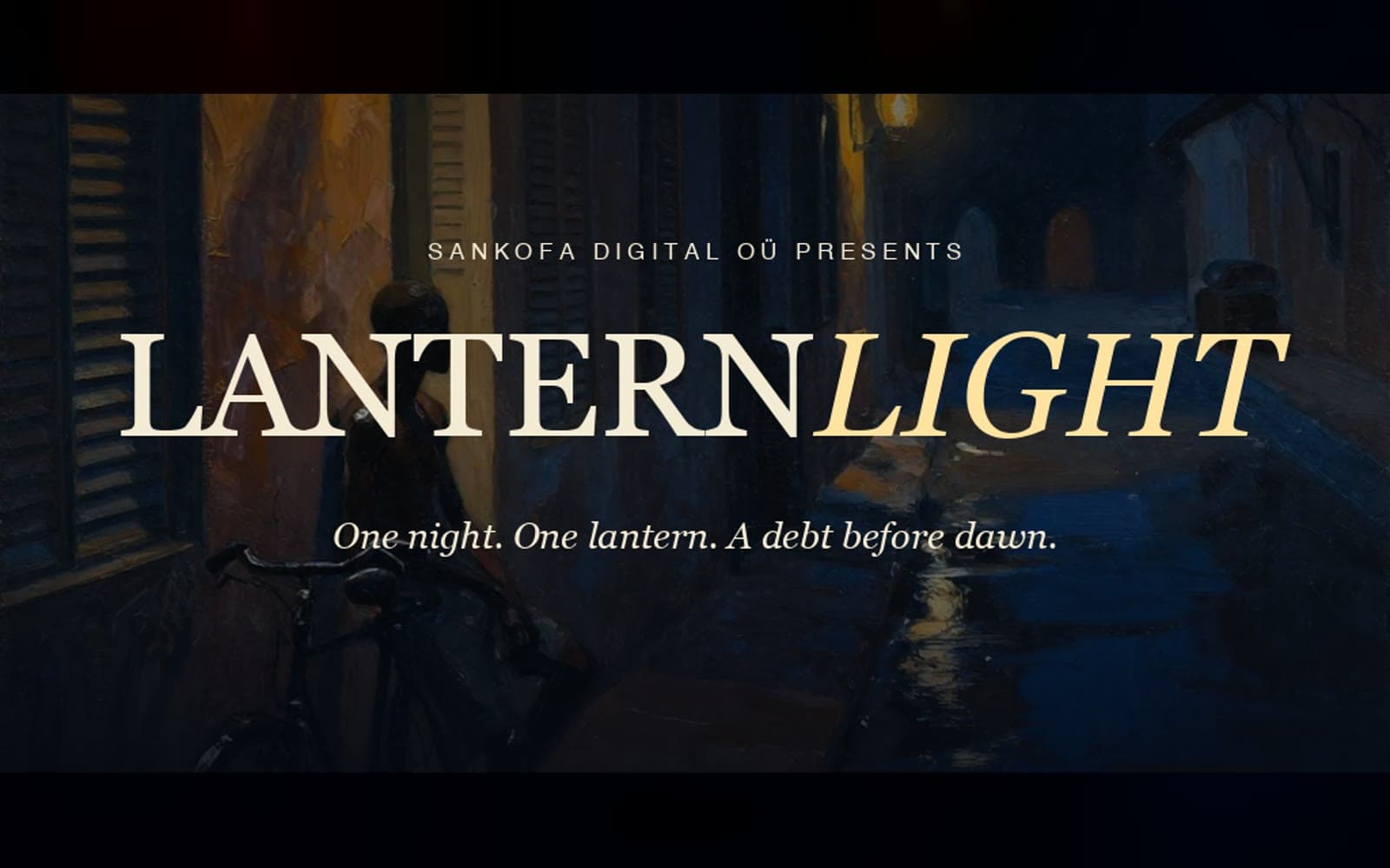 Lanternlight: a lone lantern held up against the night