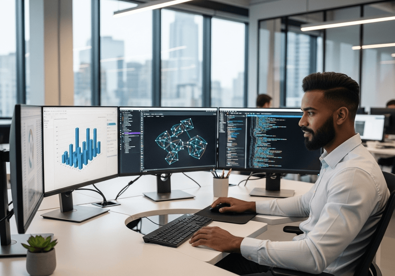 African diaspora IT professional analyzing data